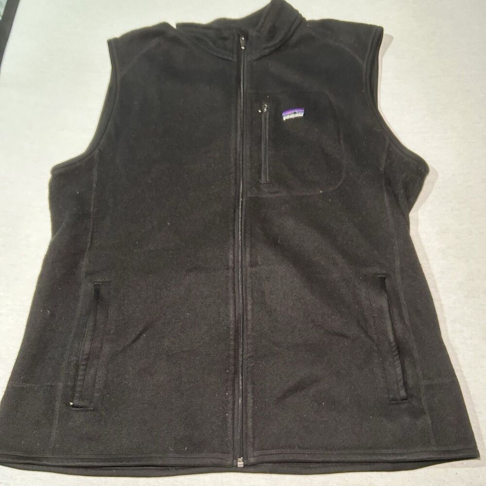 Patagonia Better Sweater Fleece Vest Full Zip Up Black Men's Size XL LOGO